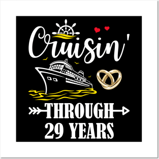 Cruising Through 29 Years Family 29th Anniversary Cruise Couple Posters and Art